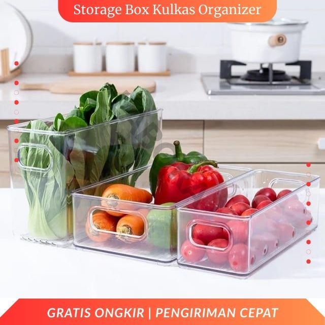 Storage Box Kulkas Organizer Wadah Penyimpanan Plastik Transparan Multifunction Box