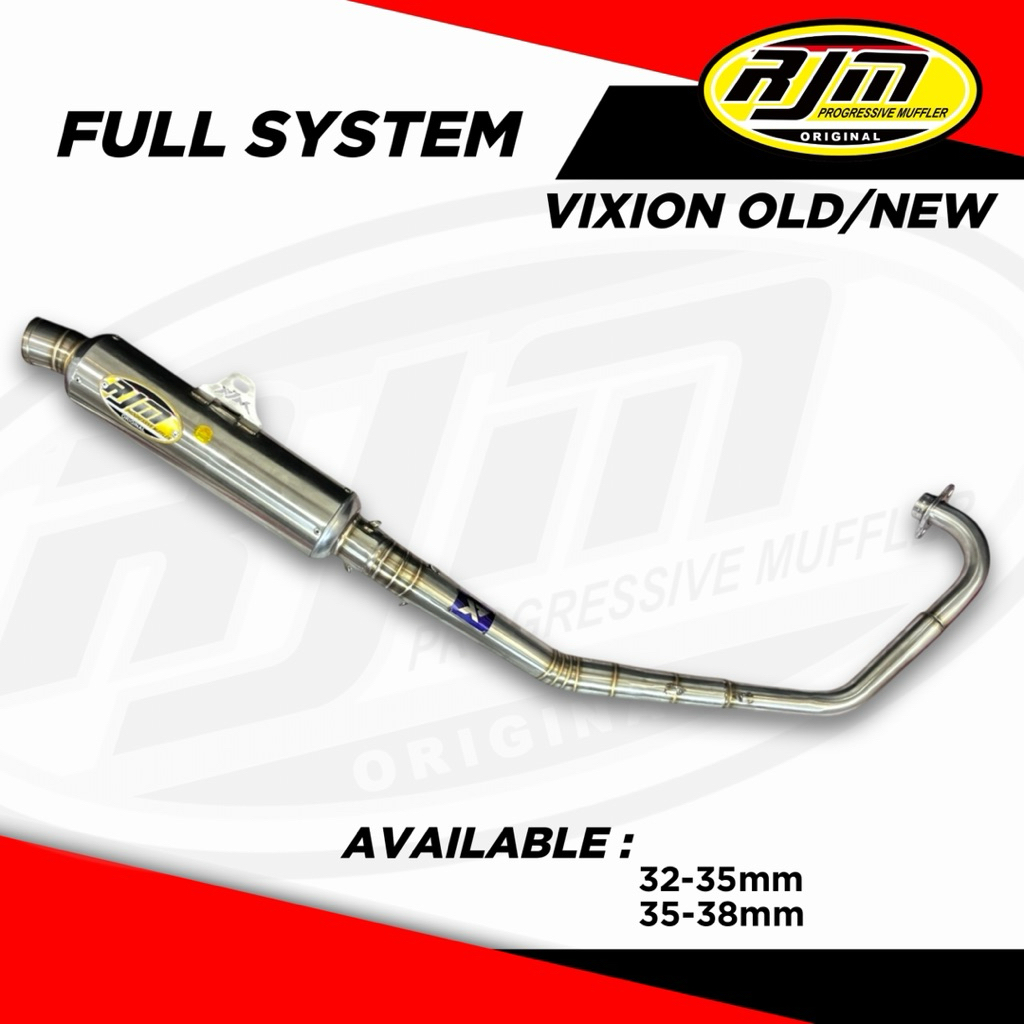 knalpot vixion old /new original rjm full system inlet 50mm/51mm