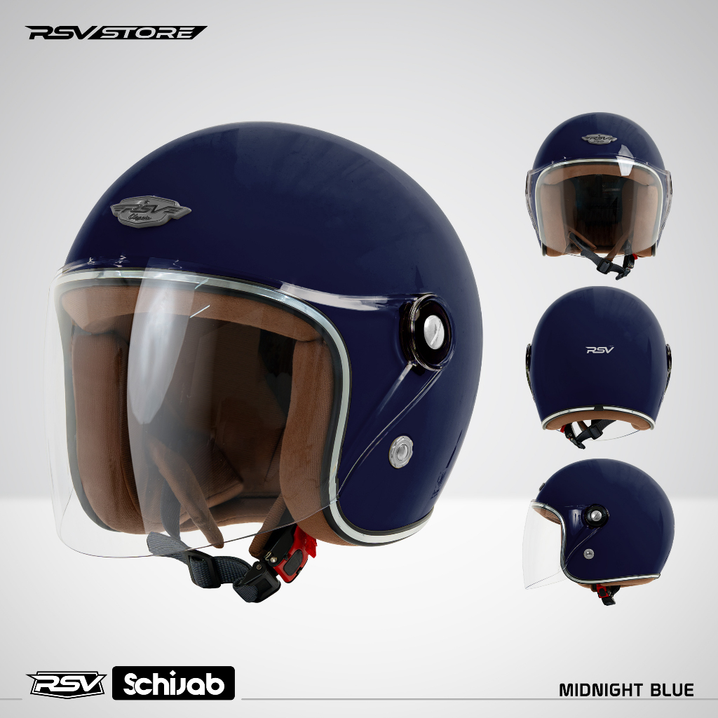 RSV Helm Hijab SC Hijab Retro Classic Helm Half Face - Midnight Blue