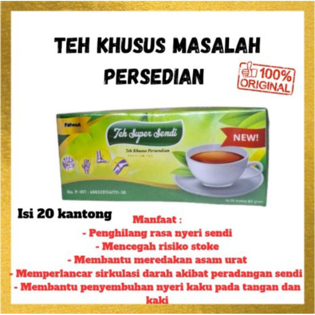 

Teh Super Sendi Khusus Mengatasi Nyeri Sendi Rematik asam Urat tangan kebas Kesemutan