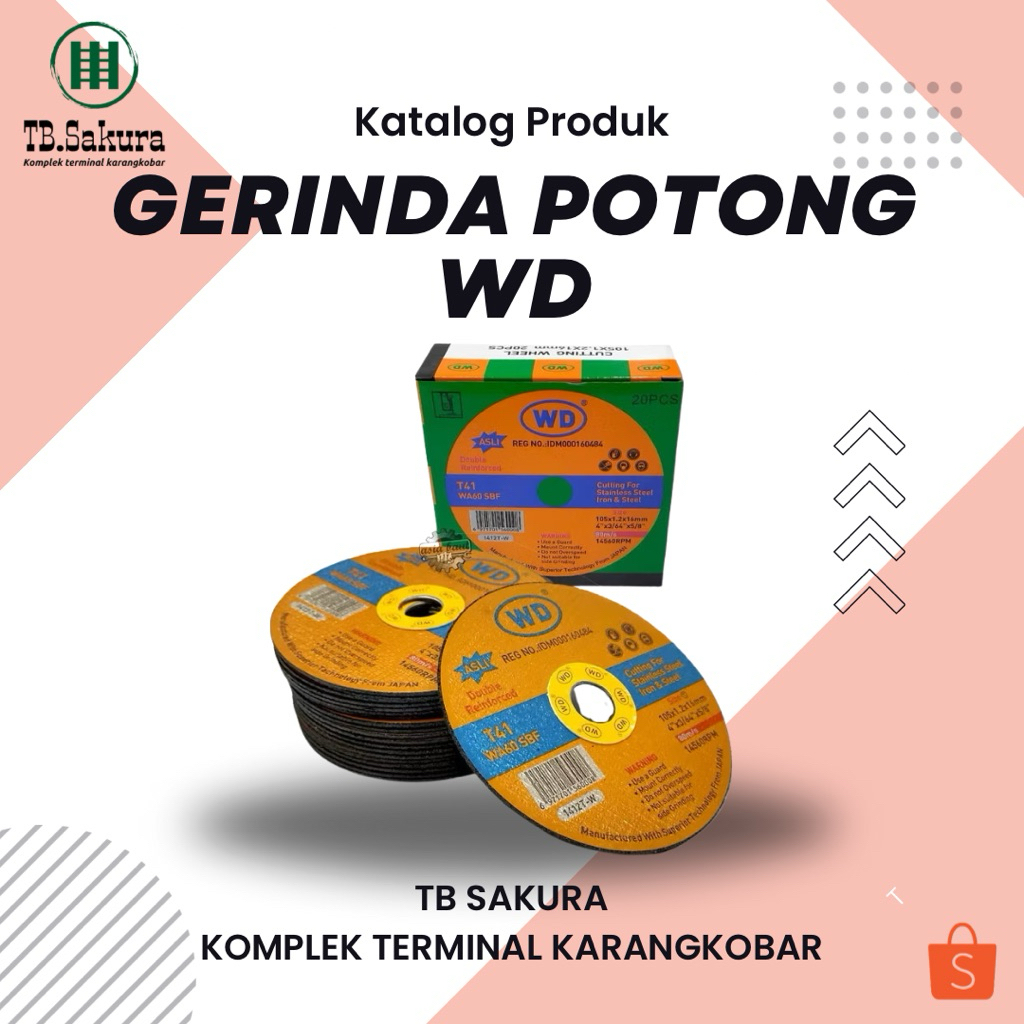 Batu potong WD 4 X 1.2 MM mata gurinda wd tipis batu gerinda wd tipis