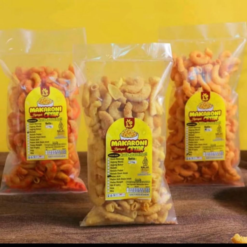 

Makaroni bumbu Kering/Makaroni Cetar/Cemilan Makaroni