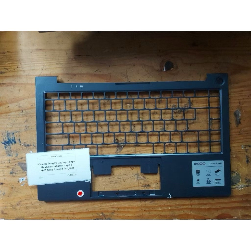 Casing Tengah Palmrest Laptop Axioo Tanpa keyboard Hype 5 AMD Grey Second original