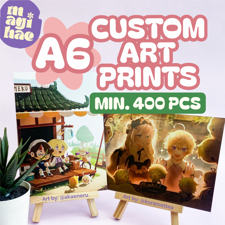 

[Min. 400pcs] Cetak Art Print A6 Custom / Print Poster Foto Gambar Murah Kertas Art Carton Jasmine Hologram Laminasi
