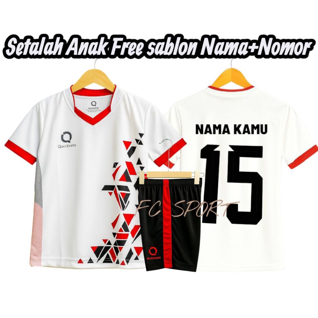 Sablon Nama Dan Nomor Punggung Jersey Baju bola  Anak Jersey Volley Cewek Baju Bola Anak Laki-laki J