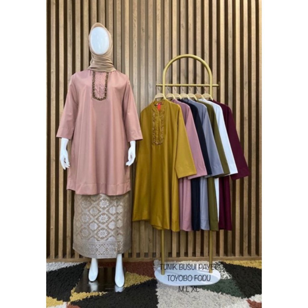 Long tunik, tunik ima toyobo, long tunik kamari, tunik busui, tunik batu payet, tunik seragam.