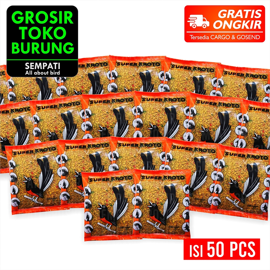 SEMPATI Super Kroto Pakan Burung Murai Batu Kacer Voer Kasar Anti Stress 100gr Isi 50 Pcs Pur Pakan 
