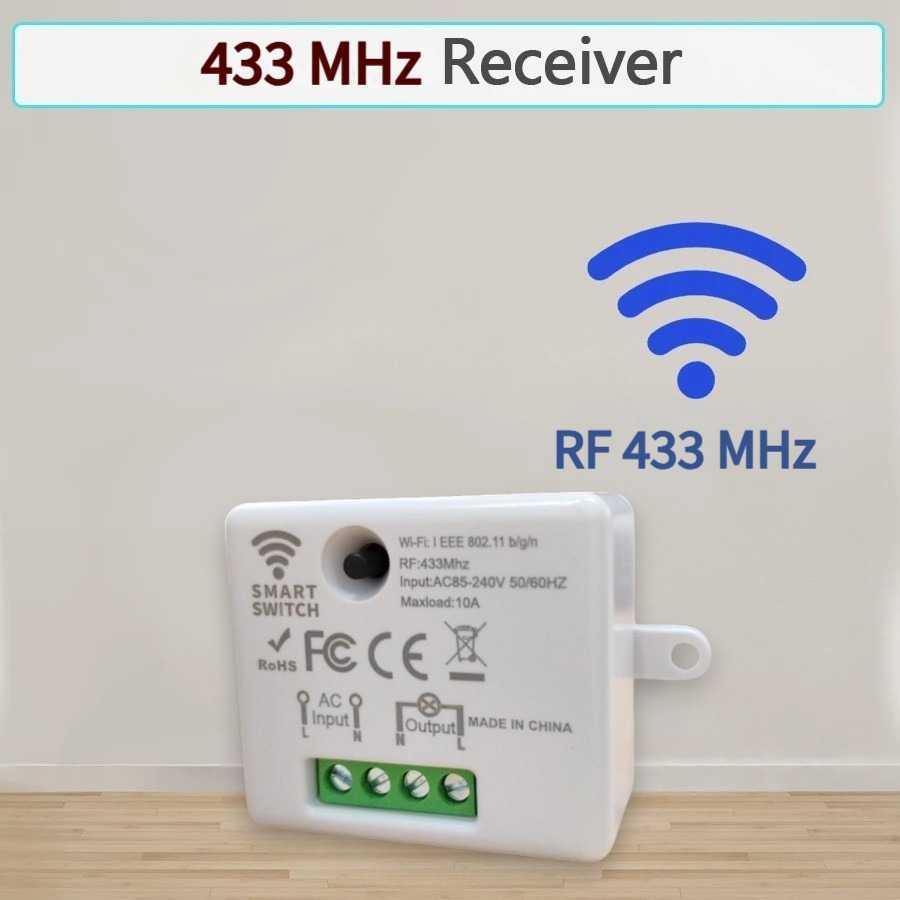 Receiver Saklar Lampu Wireless Tuya App 433MHz 10A 240V
