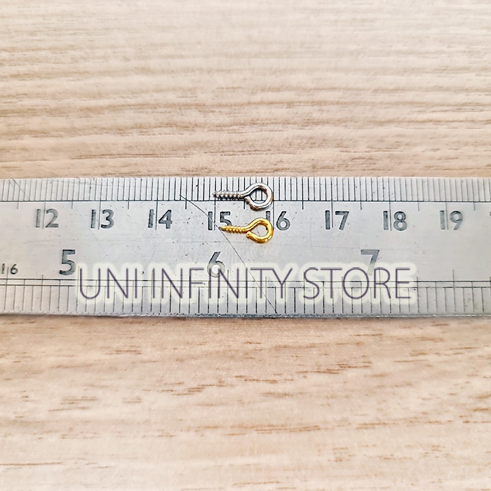 Ring Kecil Ulir Sekrup Perak Emas Silver Gold untuk Pengait Bandul Gantungan Kunci