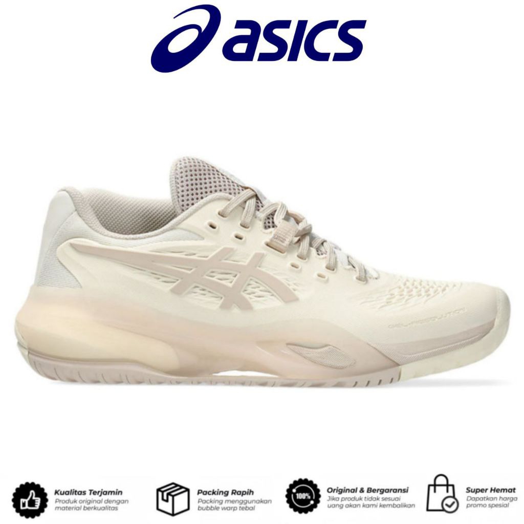Sepatu Tennis Padel ASlCS GEL-RES0LUTI0N X Women Tennis Shoes Cream