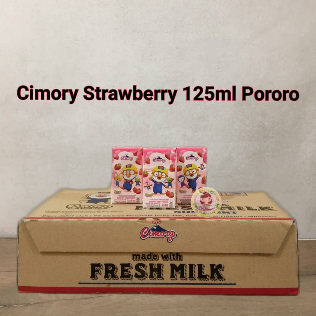 Susu uht Cimory 125 ml 1 karton fresh milk pororo chocolate stroberi marie regal isi 40 pcs khusus I