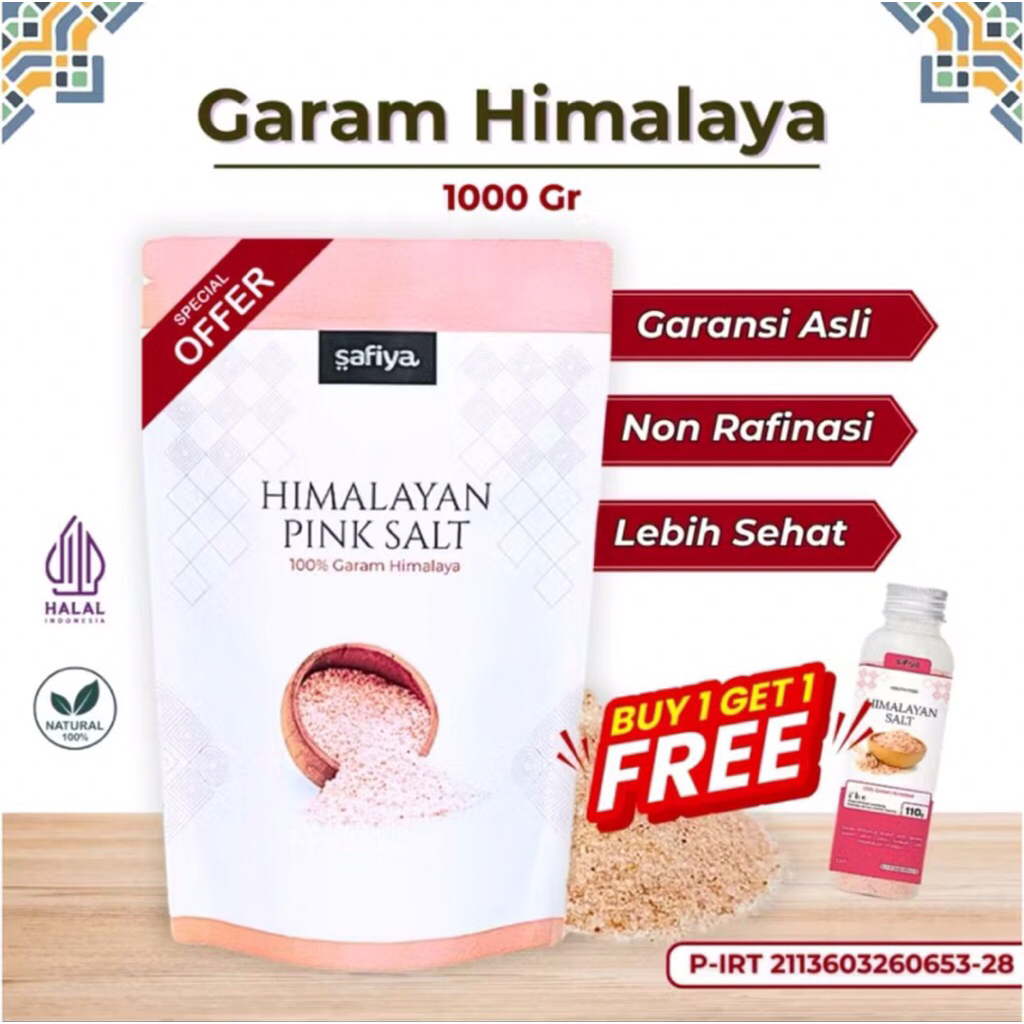 

Safiya himalayan pink salt / garam himalayan pink
