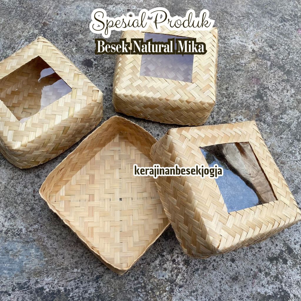 SEPASANG BESEK 20CM NATURAL MIKA | besek bambu besek murah jogja besek anyaman bambu