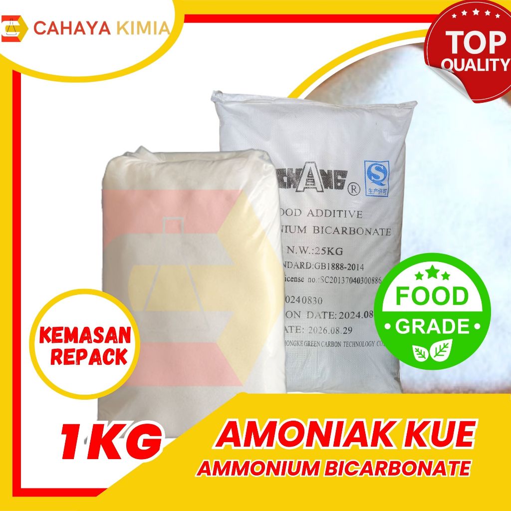 

Ammonium Bicarbonate Food Grade / Baking Ammonia Kue - 1kg