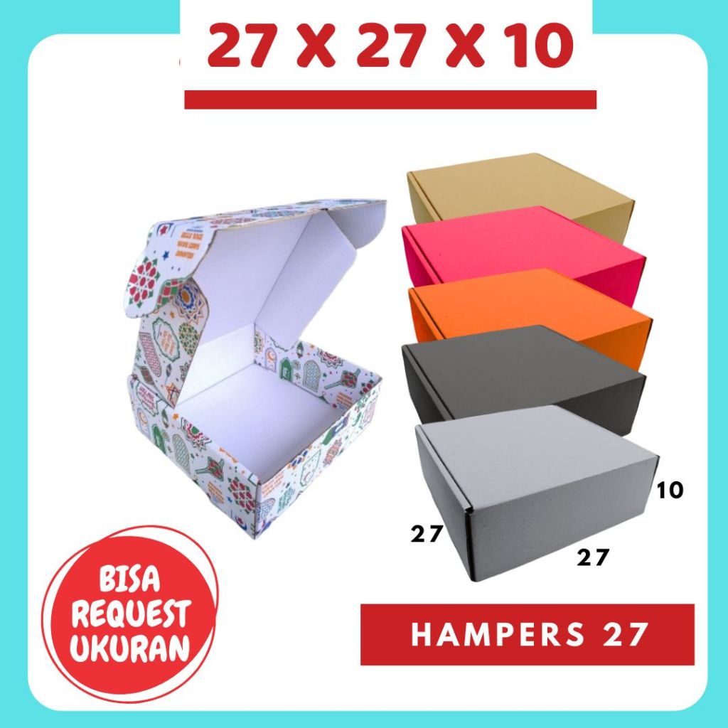 

Box Hampers 27x27x10 LS Kardus Ied Mubarok Dus Idul Fitri Lebaran Packing Idul Fitri Mukenah Sajadah