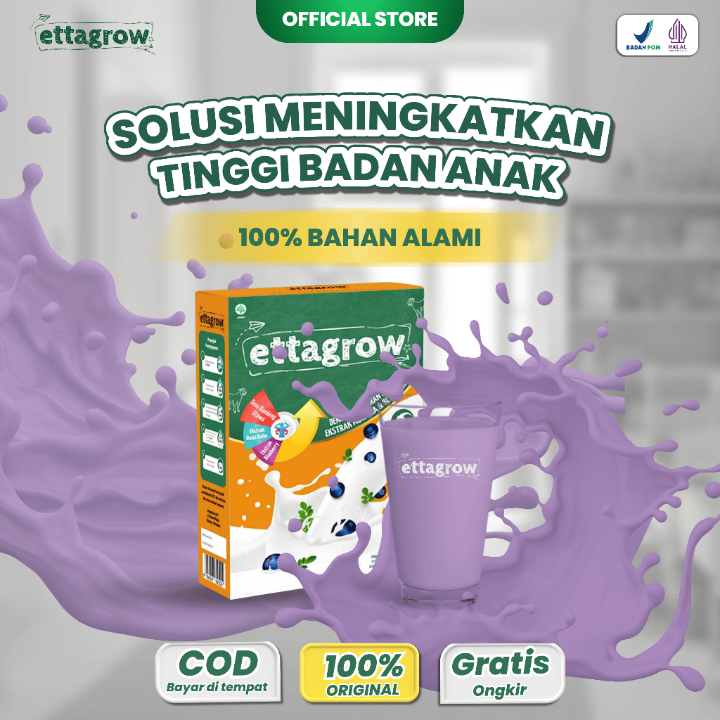 

Solusi Tinggi Badan Anak Naik - Ettagrow Susu Kambing Superfood Anak Kaya Nutrisi Original 100%
