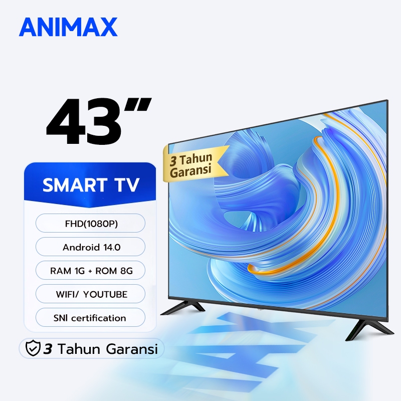 Animax Smart TV 32 inch/40 inch/43 inch TV Digital LED Android 14.0/OS Coolita Televisi