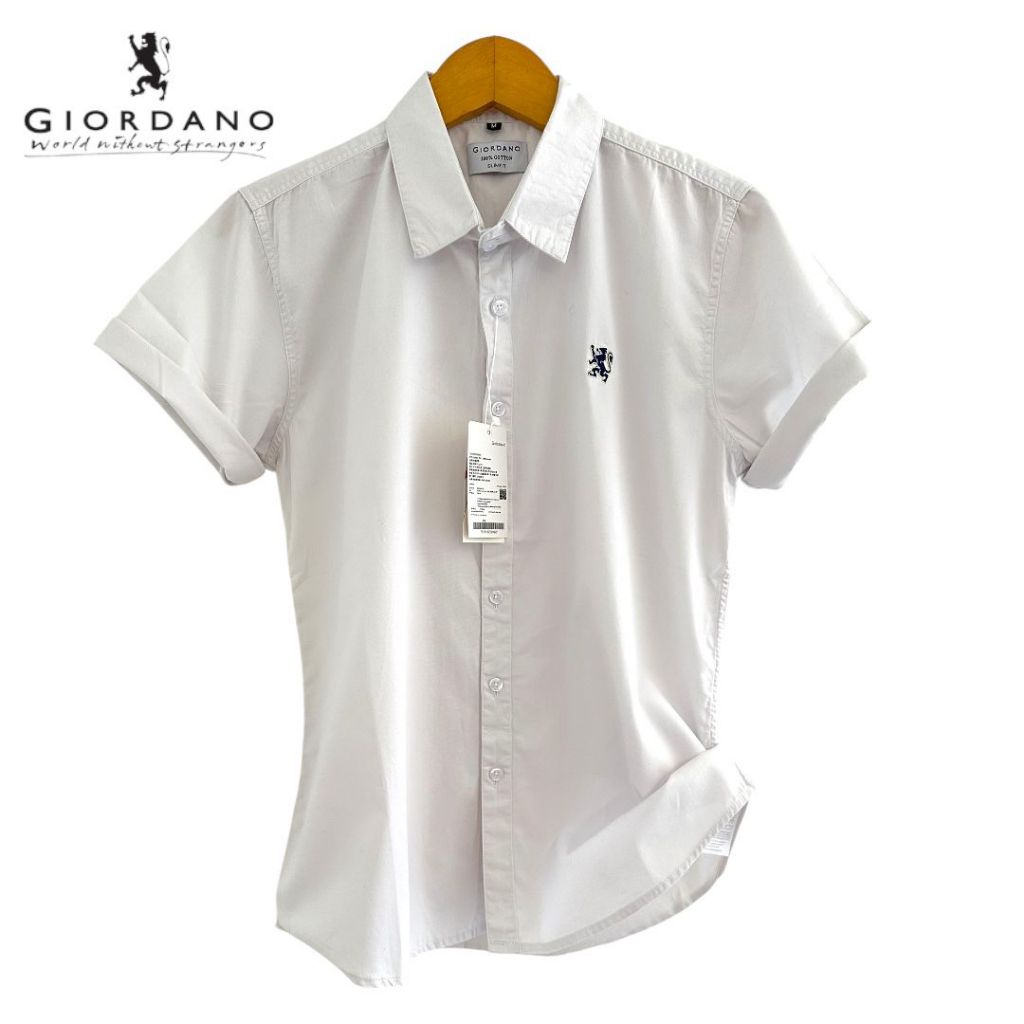 Kemeja Giordano Pria Lengan Pendek Slim Fit