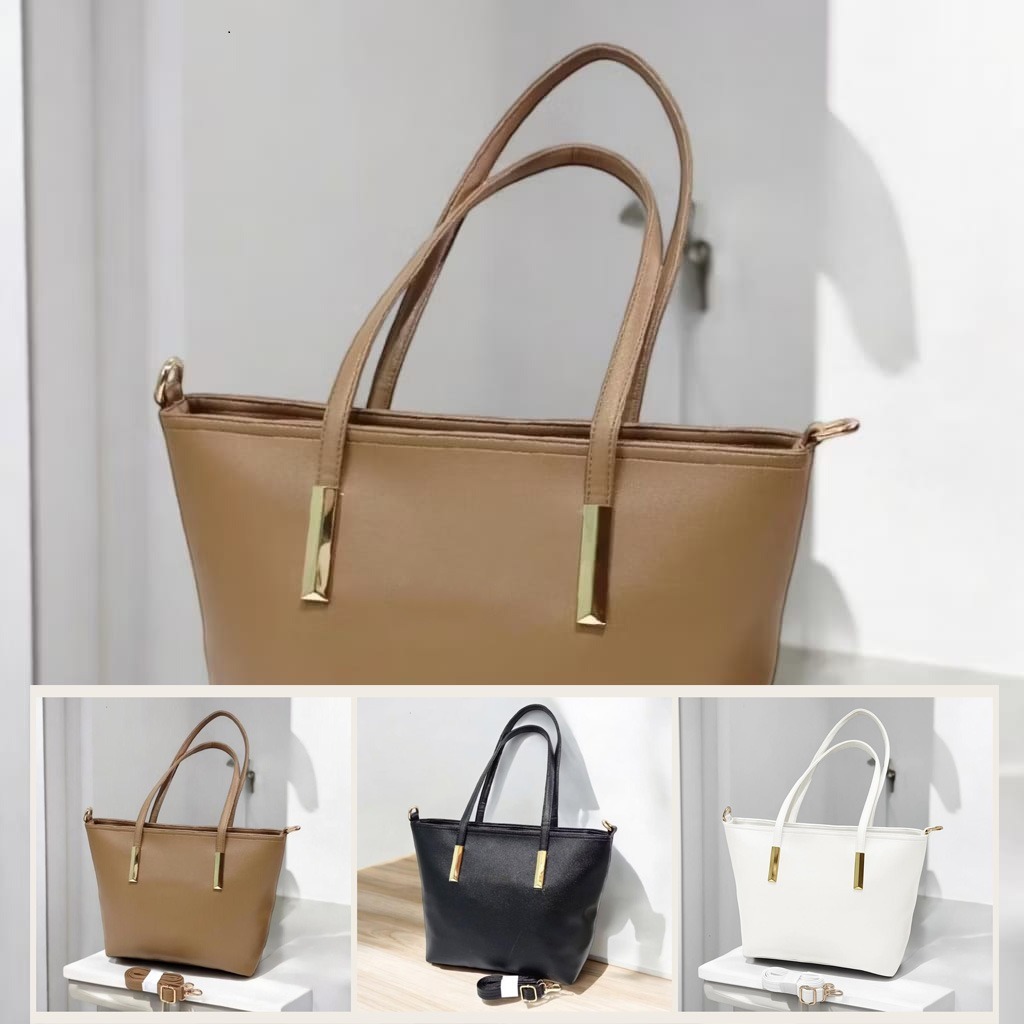 Tas Kerja Wanita Tote Bag Minxiao Selempang Kuliah Besar Ibu Kantor Elegan