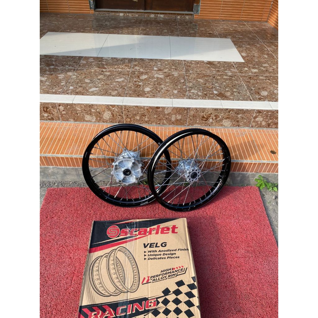 Wheelset Semi Cacing CRF 160/185 Velg Scarlet Baru Ring 17 Tanpa Ban