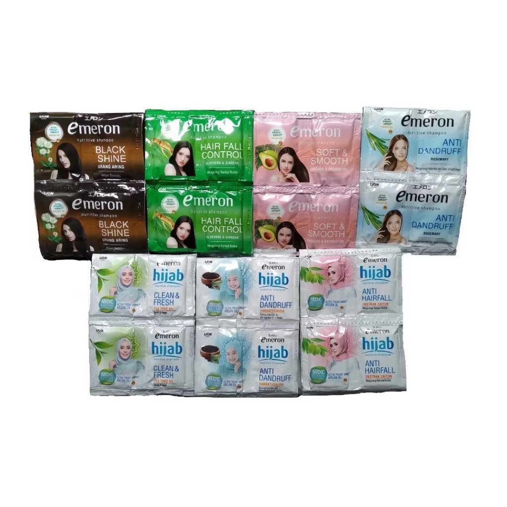 Shampo Emeron 1renteng 24pcs|shampo emeron hijau|shampo emeron hijab|shampo emeron sachet
