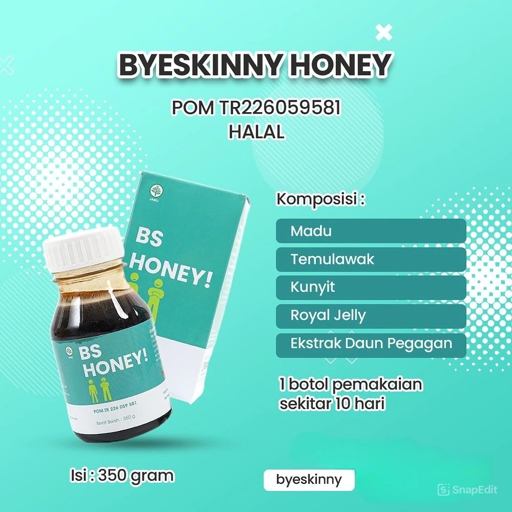 *PROMO* BYE SKINNY 1 Botol (BS HONEY Penggemuk Badan)