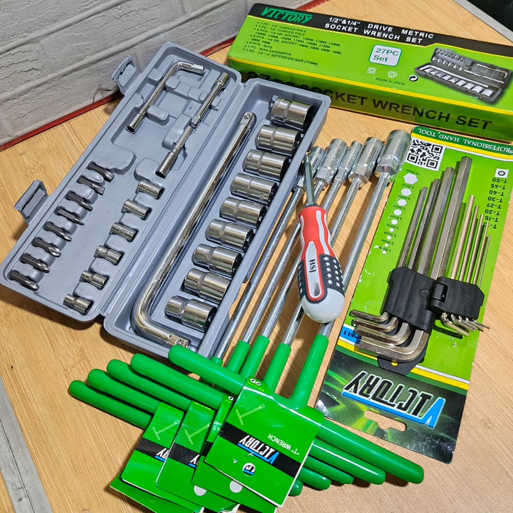 PROMO PAKET KUNCI 1 SET LENGKAP KENMASTER / Kunci Shock Seck Set 27 Pcs + Kunci T Set 5 Pcs 8-10-12-