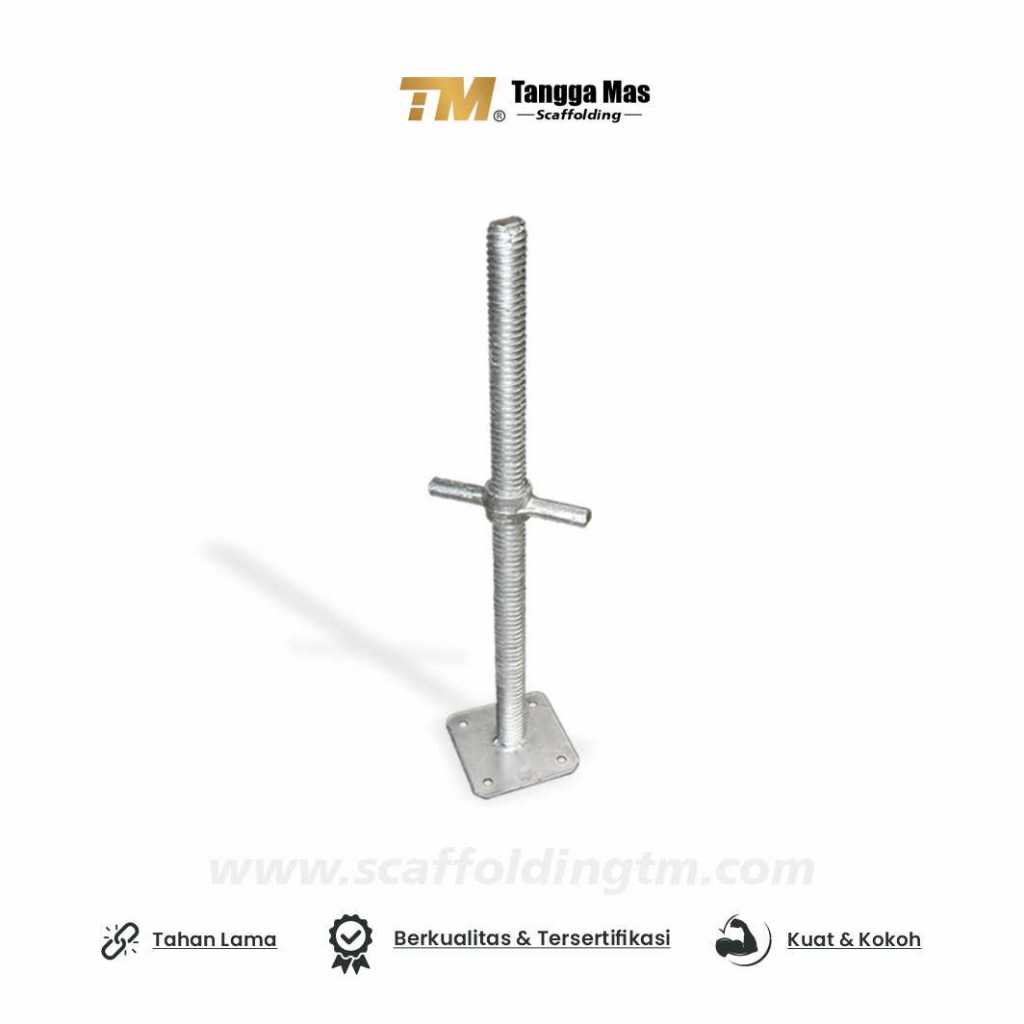 JACK BASE SCAFFOLDING 60CM DUDUKAN STEGER BESI ULIR ASLI