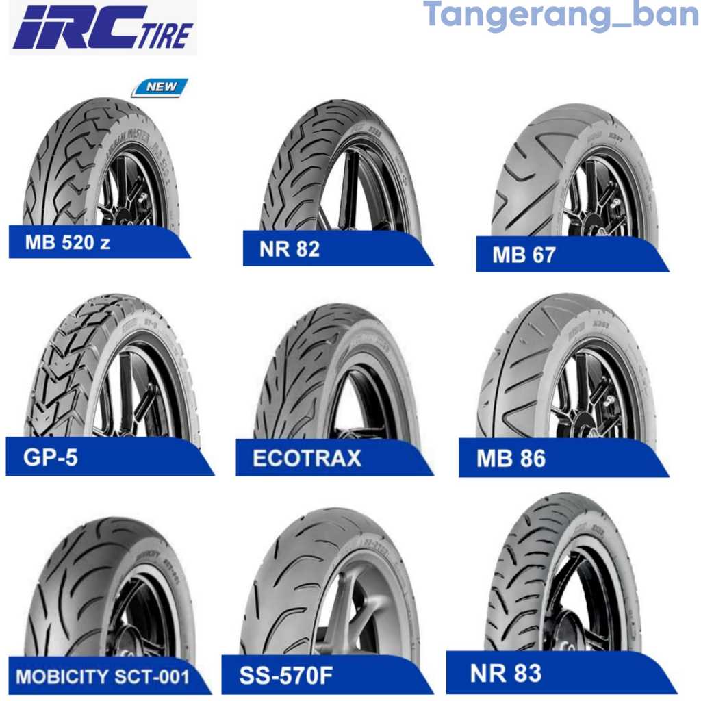 ORIGINAL & BARU BAN IRC TIRE TUBELESS PREMIUM RING 10, 12, 13, 14, DAN 17