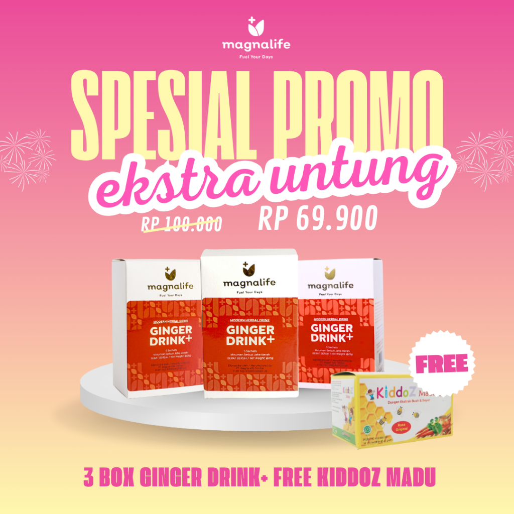 

Magnalife - 3 Box Ginger Drink+ FREE 1 Box Kiddoz Madu