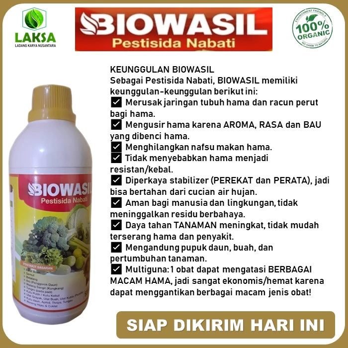BIOWASIL 1LITER - 500ML OBAT PEMBASMI HAMA ULAT PADI DAN TANAMAN original