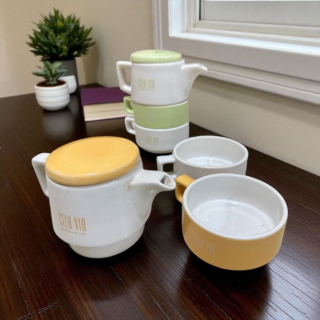 Teko Keramik Susun Teko Teh Kramik Susun Teko Set + Cangkir Susun Teko Aladin