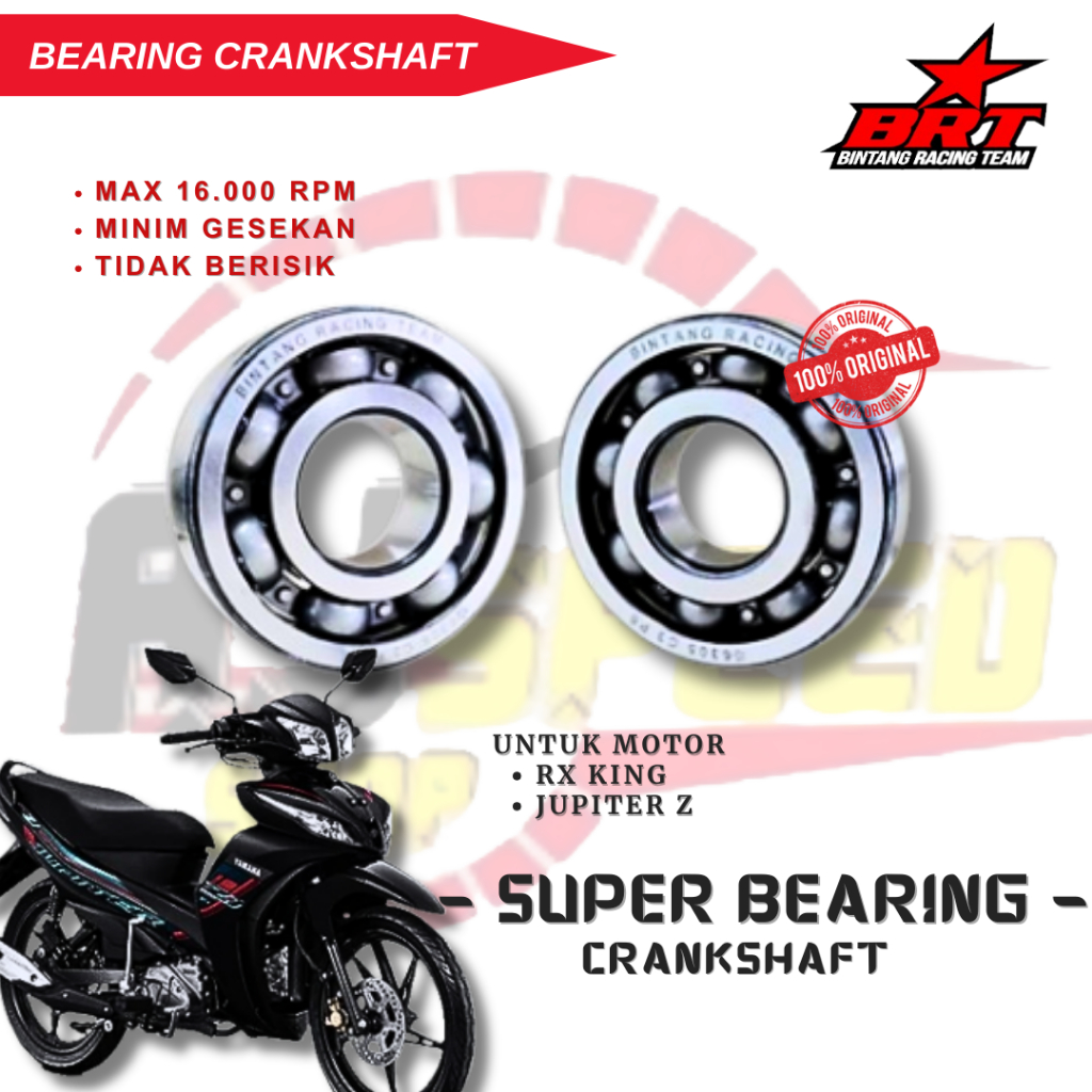 BRT Bearing Laher Kruk As RX KING JUPITER Z Set 6304 + 6205 Original 100%
