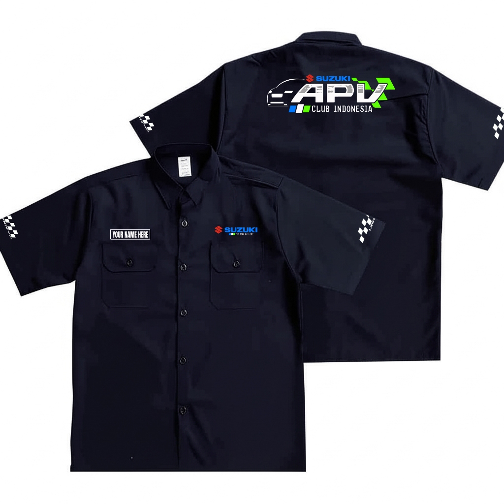 Workshirt SUZUKI APV Merchandise Community Club Kemeja Unisex LOKOMOTIVE Lengan Pendek