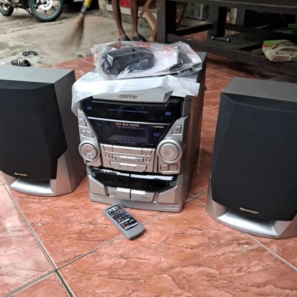 tape vcd compo sharp X-BASS