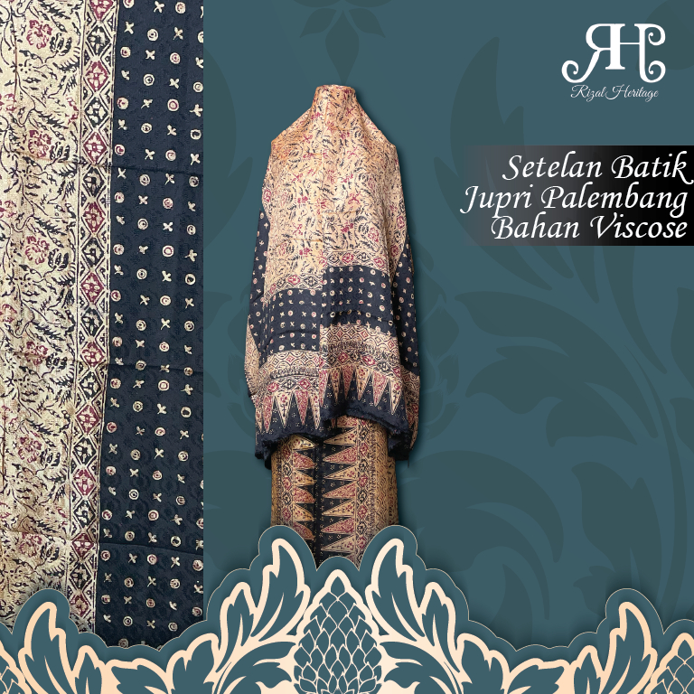 Batik Jupri Palembang Klasik Bahan Viscose  | Batik Jupri Cap Tulis | Batik Jepri Palembang