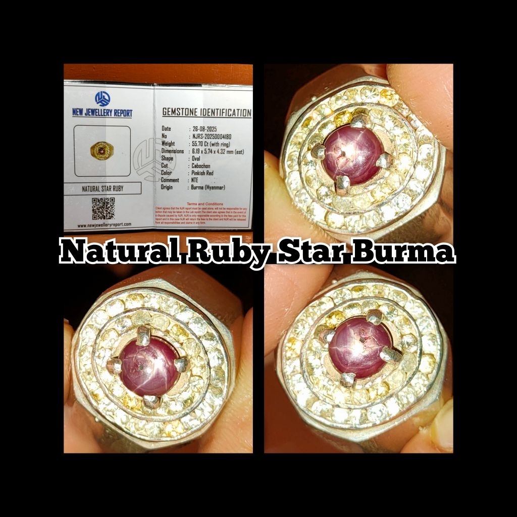 CINCIN PERMATA RUBY STAR BURMA RING PERAK