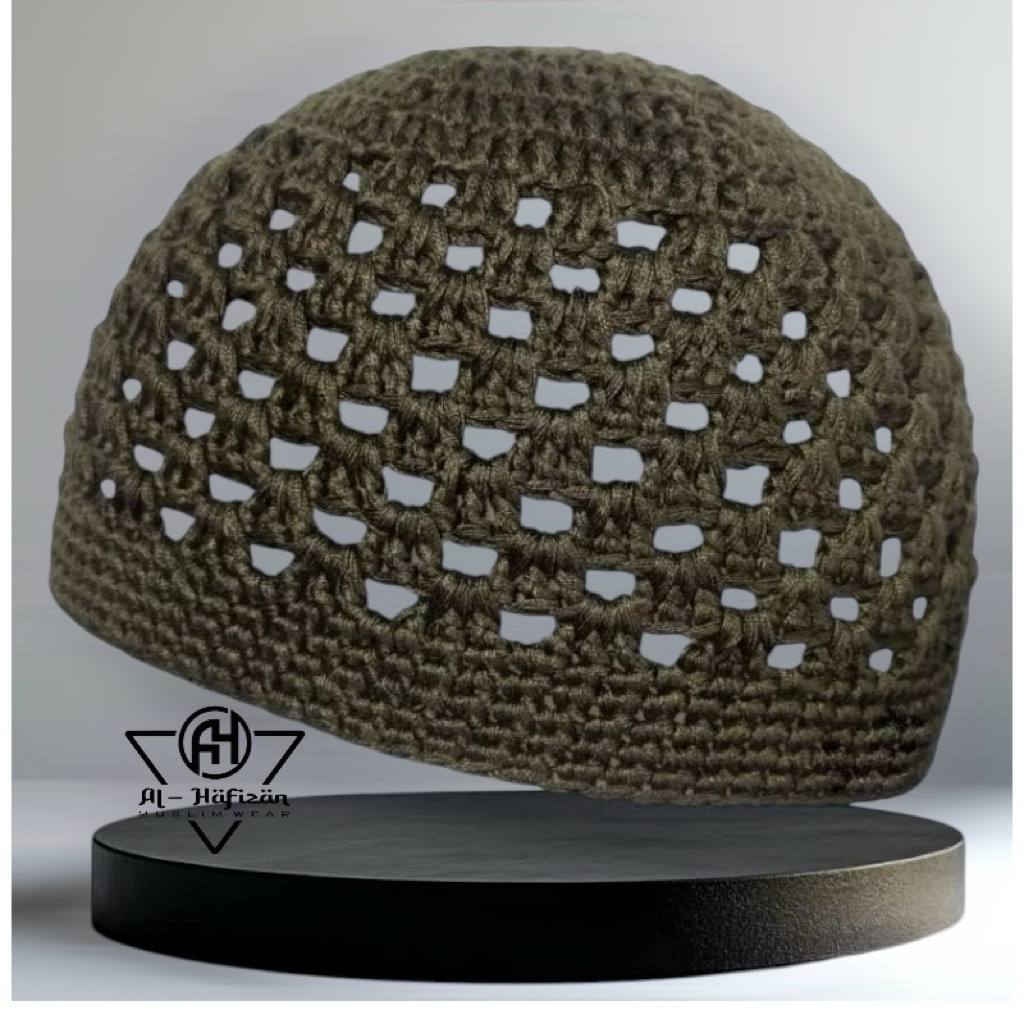 al_hafizan peci rajut sulam Yaman motif tawon peci rajut polos sulam dewasa