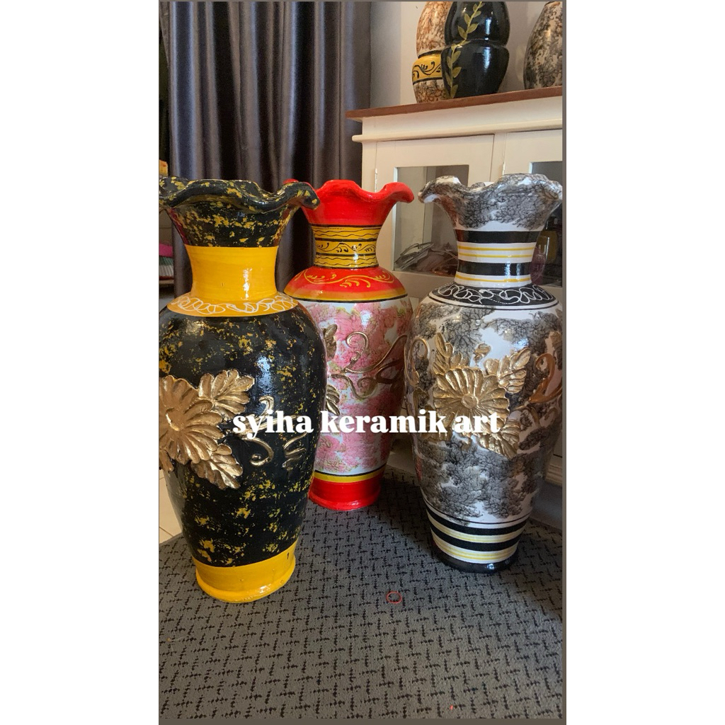 Guci keramik, guci gerabah guci pojokan, free packing kayu