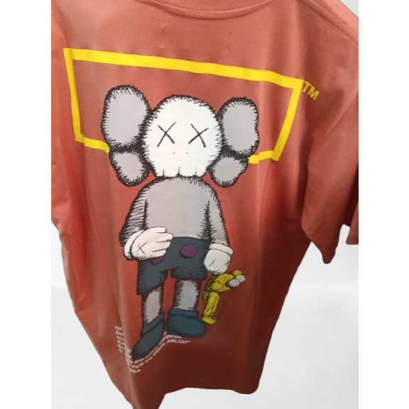 KAOS OBLONG OFF WHITE KAWS PEACH 2XL