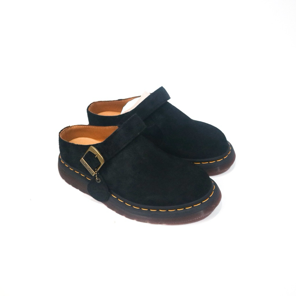 Docmart isham black suede docmart pria wanita sendal boots sandal