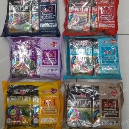 

Mamasuka nori Rumput laut panggang seaweed ( isi 2 per pack ) rasa Original / Pedas / Rendang / Salted Egg / Jagung Bakar /Soto Lamongan/ Chicken Ghost pepper / Korean BBQ