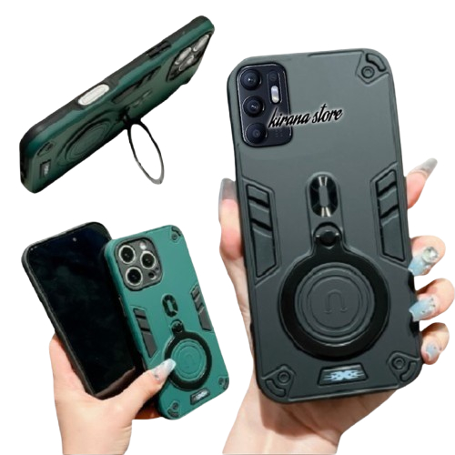 CASE HP OPPO RENO 6 4G Hard Case Robot Kickstand Case Ring Pro stand Holder