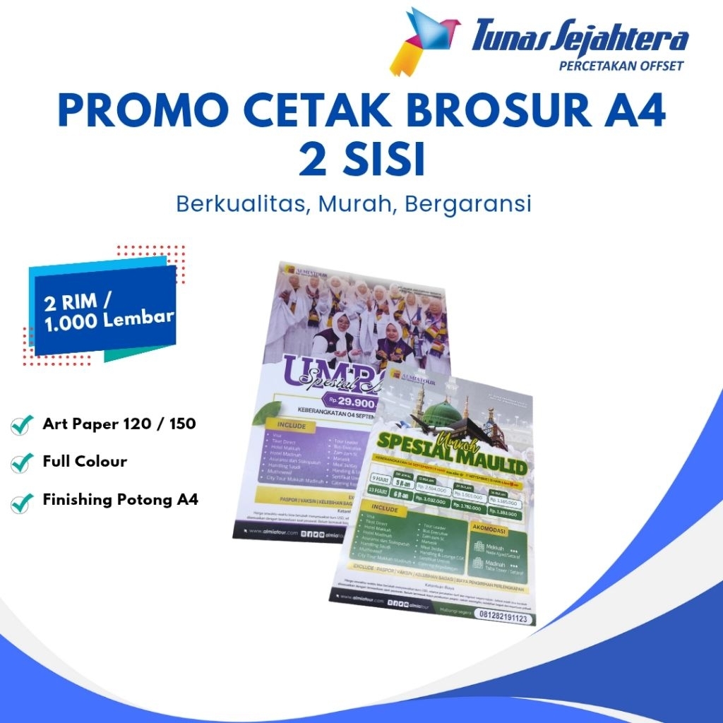 

Cetak Brosur Ukuran A4 | 2 Sisi | Kertas Art Paper 120/150 | 2 Rim