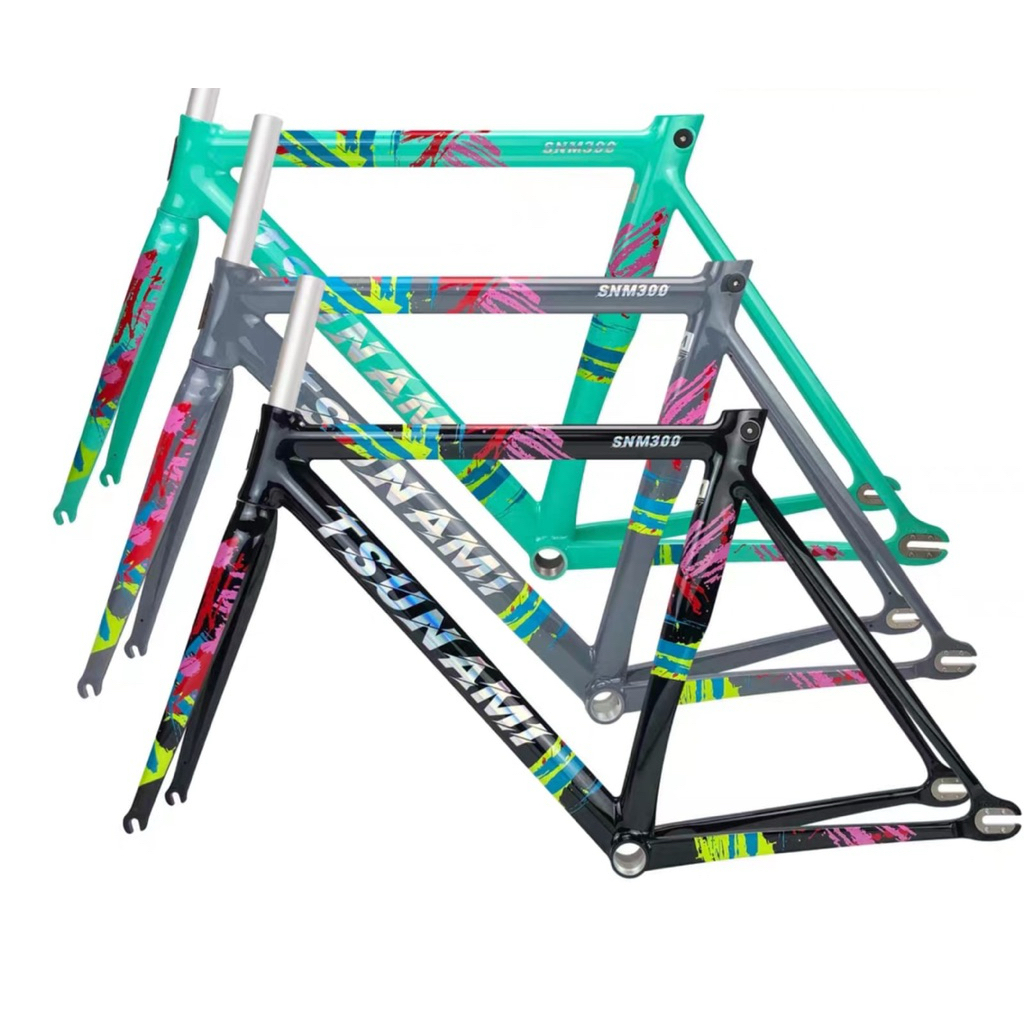 Frameset Sepeda Fixie TSUNAMI SNM300 Warna Hitam, Grey, Bianchi