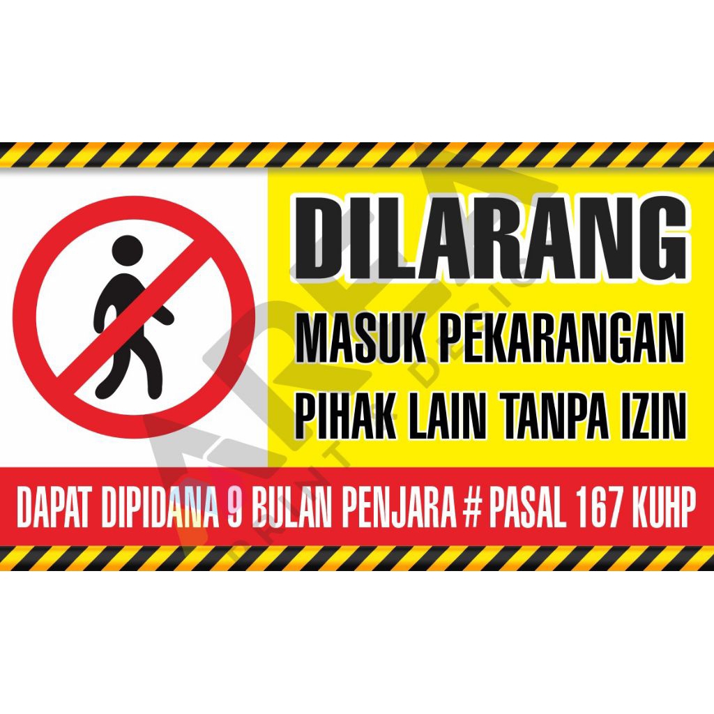 mmt banner spanduk dilarang masuk pekarangan pihak lain tanpa izin sehari jadi | flexi 280 gsm