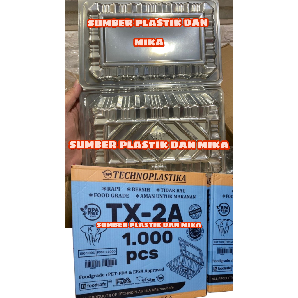 [ 500pcs / 1000pcs ] Technoplastika Mika TX-2A untuk tempat makanan /kue /nasi bahan Tebal TX2A