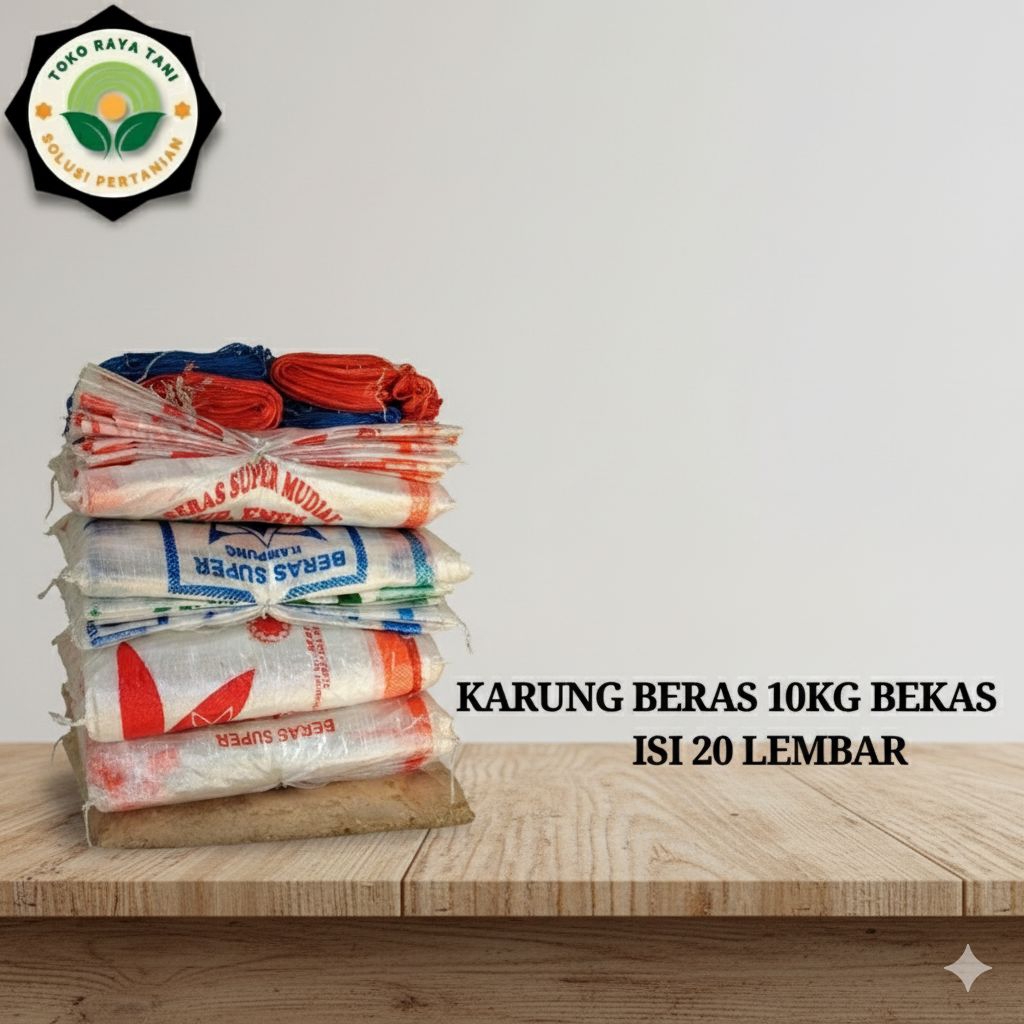 Jual Karung beras bekas per ikat isi 20 lembar random karung beras 10kg bekas