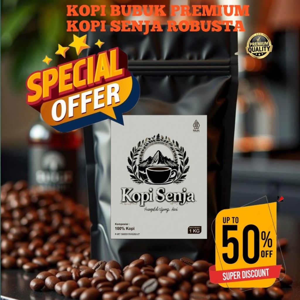 

Kopi Senja Robusta Kopi Hitam 1Kg Bubuk Halus Premium