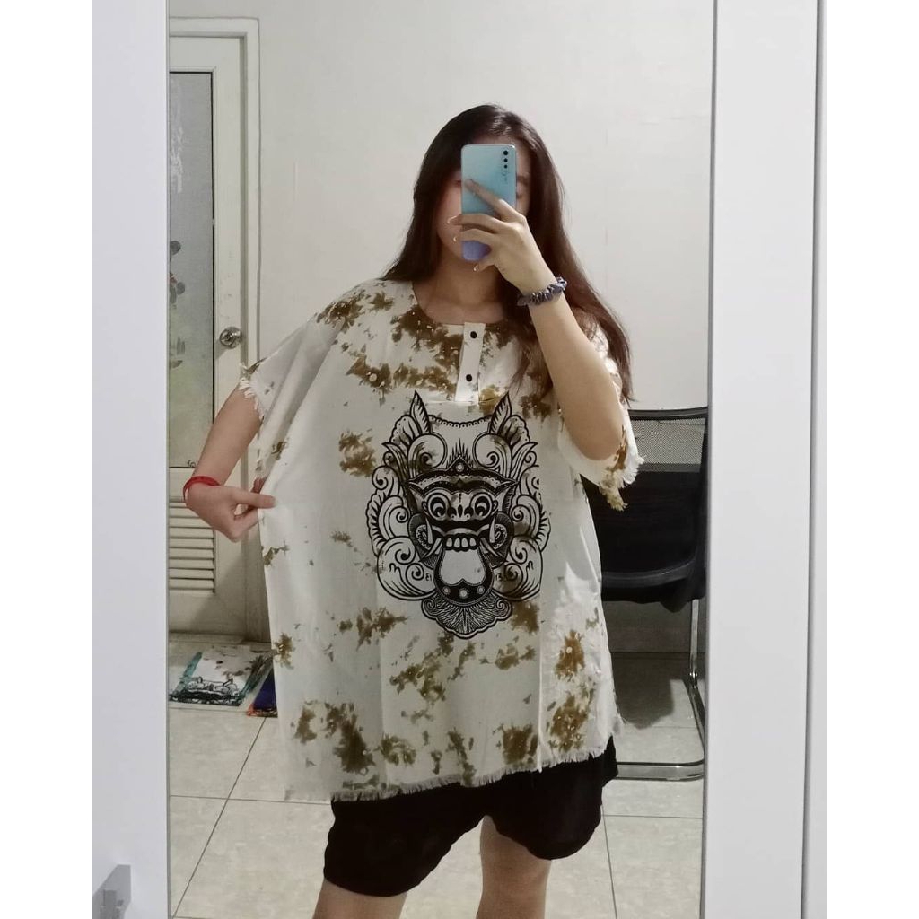 BAJU BARONG KHAS BALI KAOS BARONG BALI Oleh Oleh Bali Pria Baju Pantai Atasan Wanita KAOS bali Santa